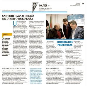 Coluna de Política do jornal Zero Hora (27/11)