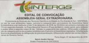 Edital de convocação