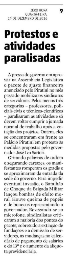 Jornal Zero Hora (14/12/2016)